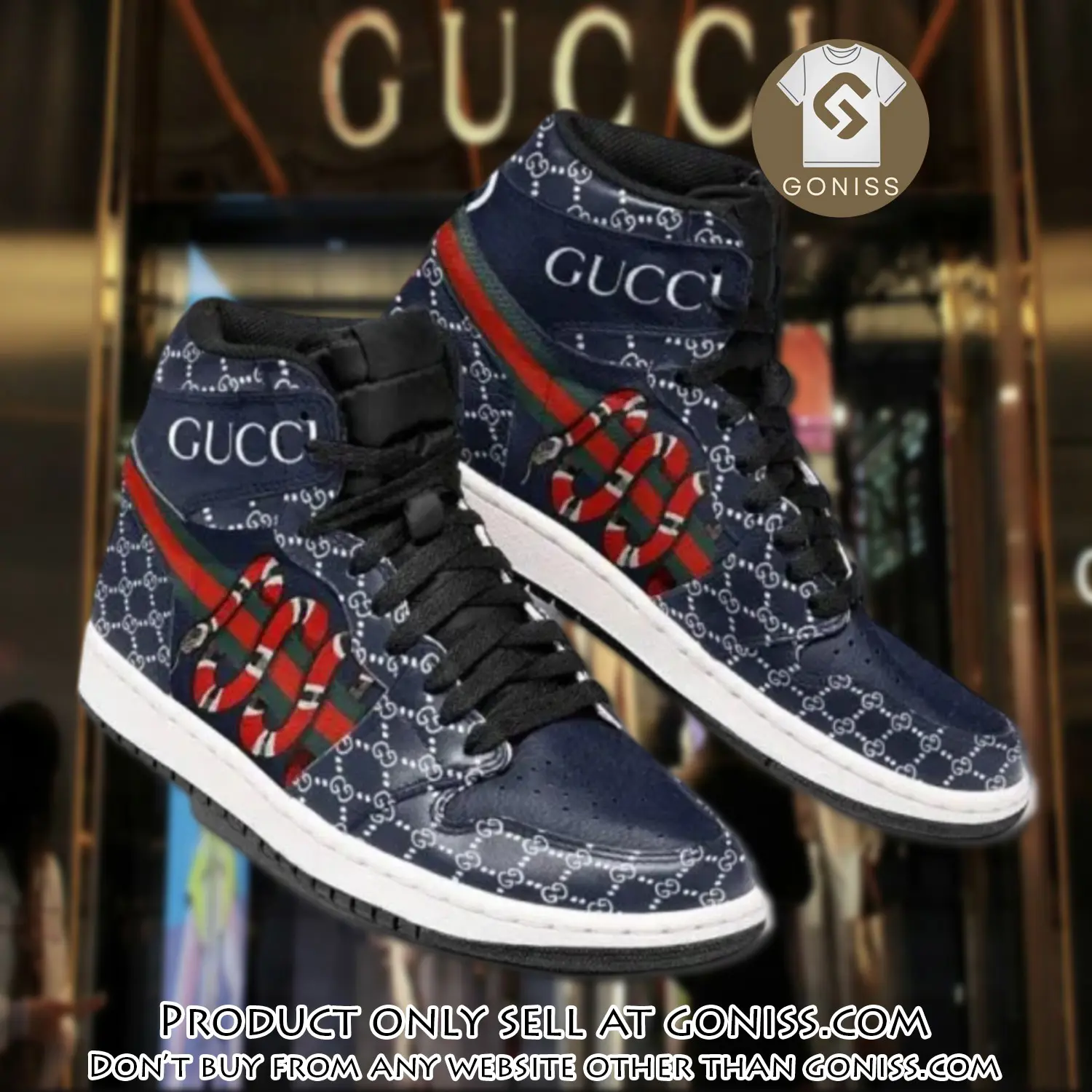 Gucci snake blue high air jordan sneakers shoes hot  gifts unisex gn5029245